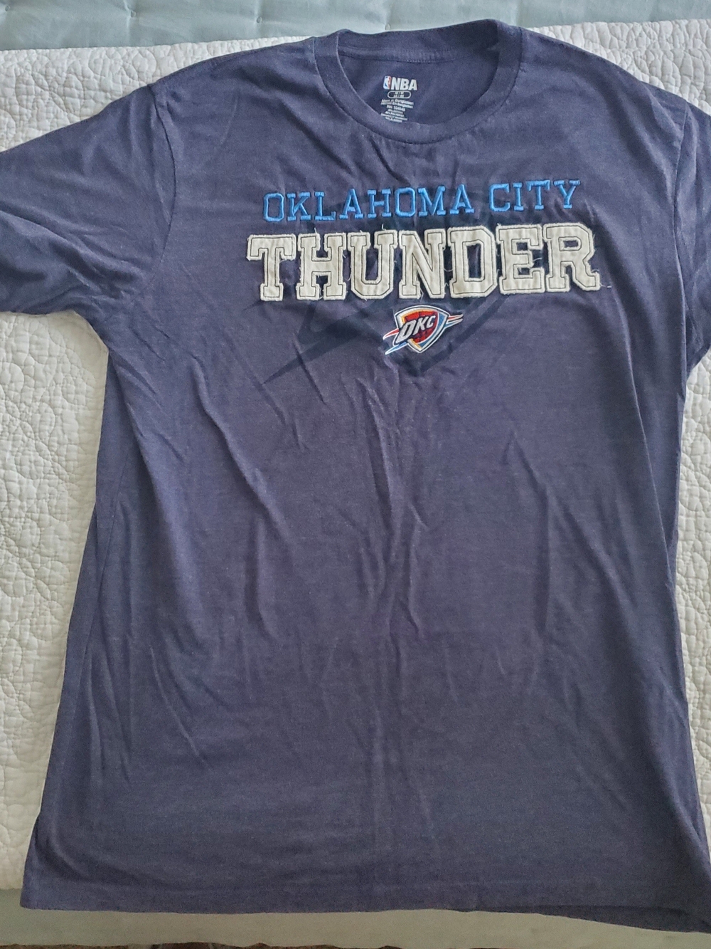 NBA Oklahoma City Thunder T-Shirt - Navy, White, Light Blue